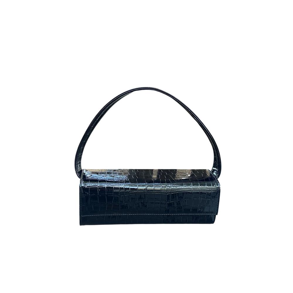 Mabash The Cocco Longuette in Croc Embossed Black